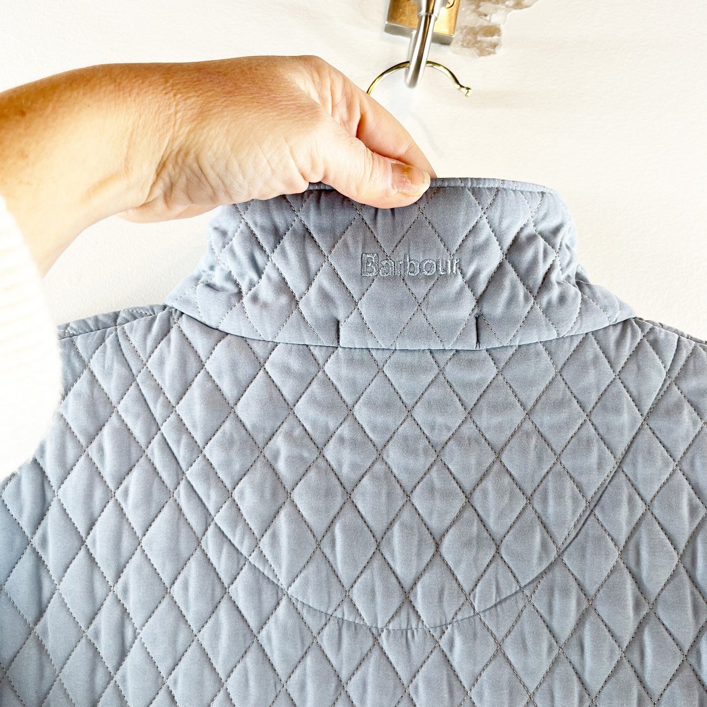 Barbour Lulworth Quilted Long Sleeve Full Zip Jacket Coat Light Blue 8