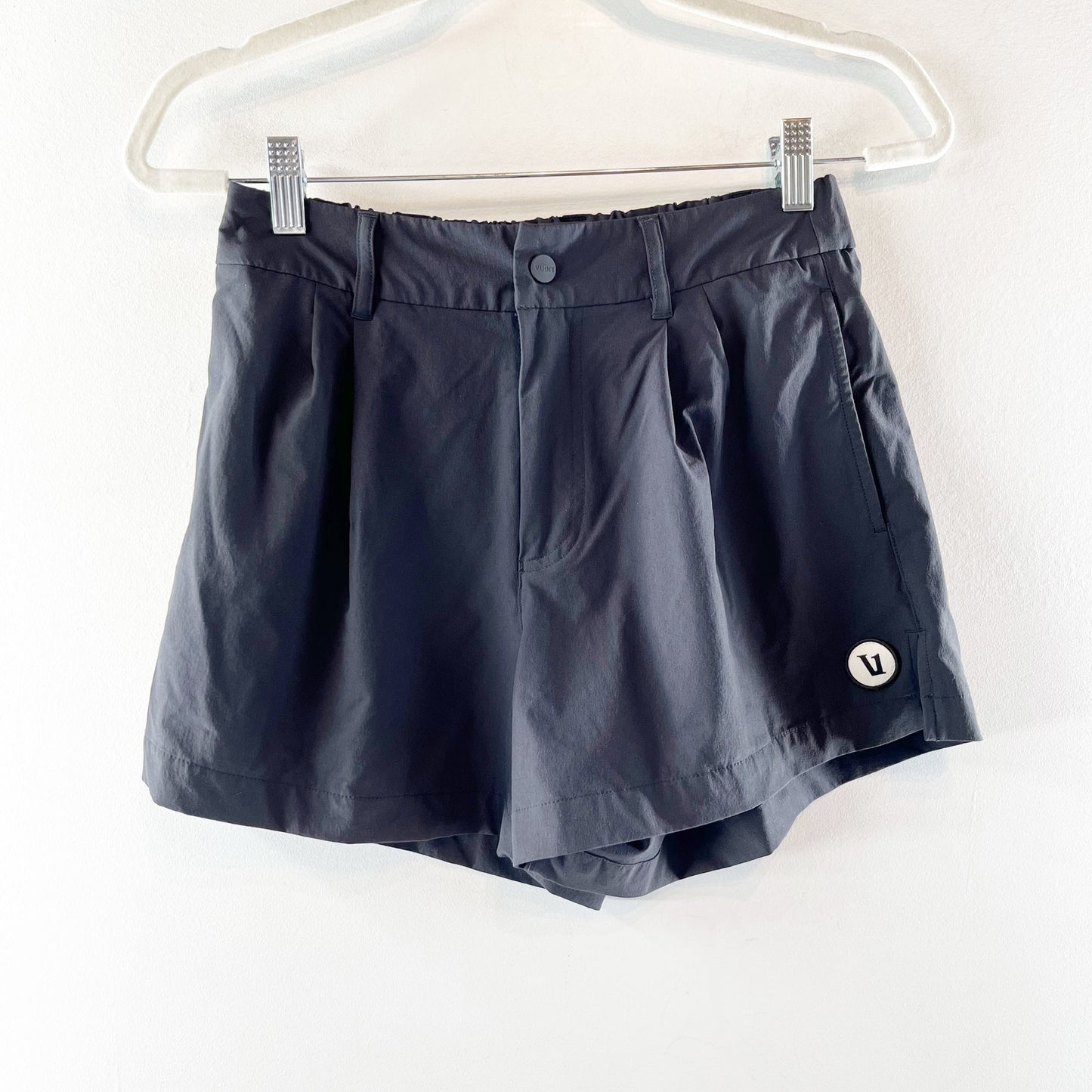 Vuori Solar Pull On High Waisted Pleated Golf Sporty Short Ink Black Small