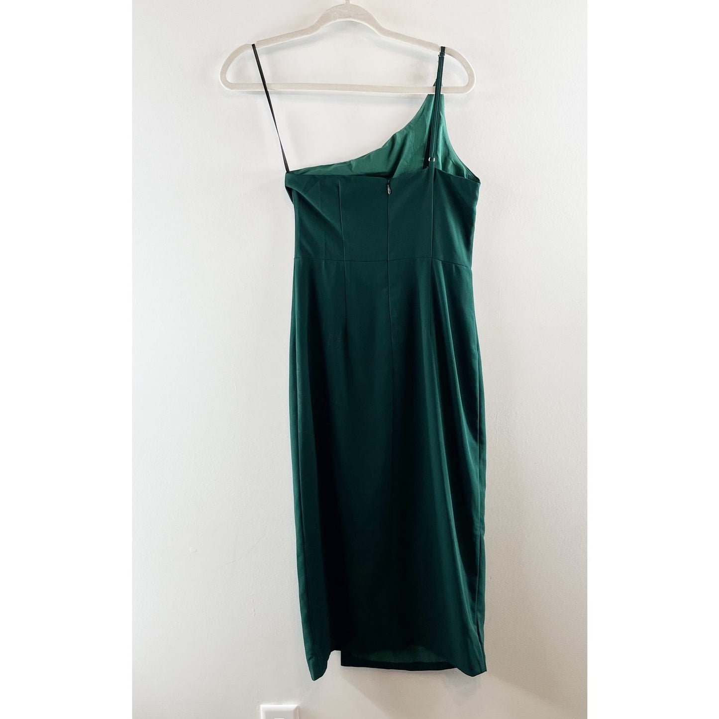 Petal + Pup Xiomar One Shoulder Midi Dress Emerald Green 2