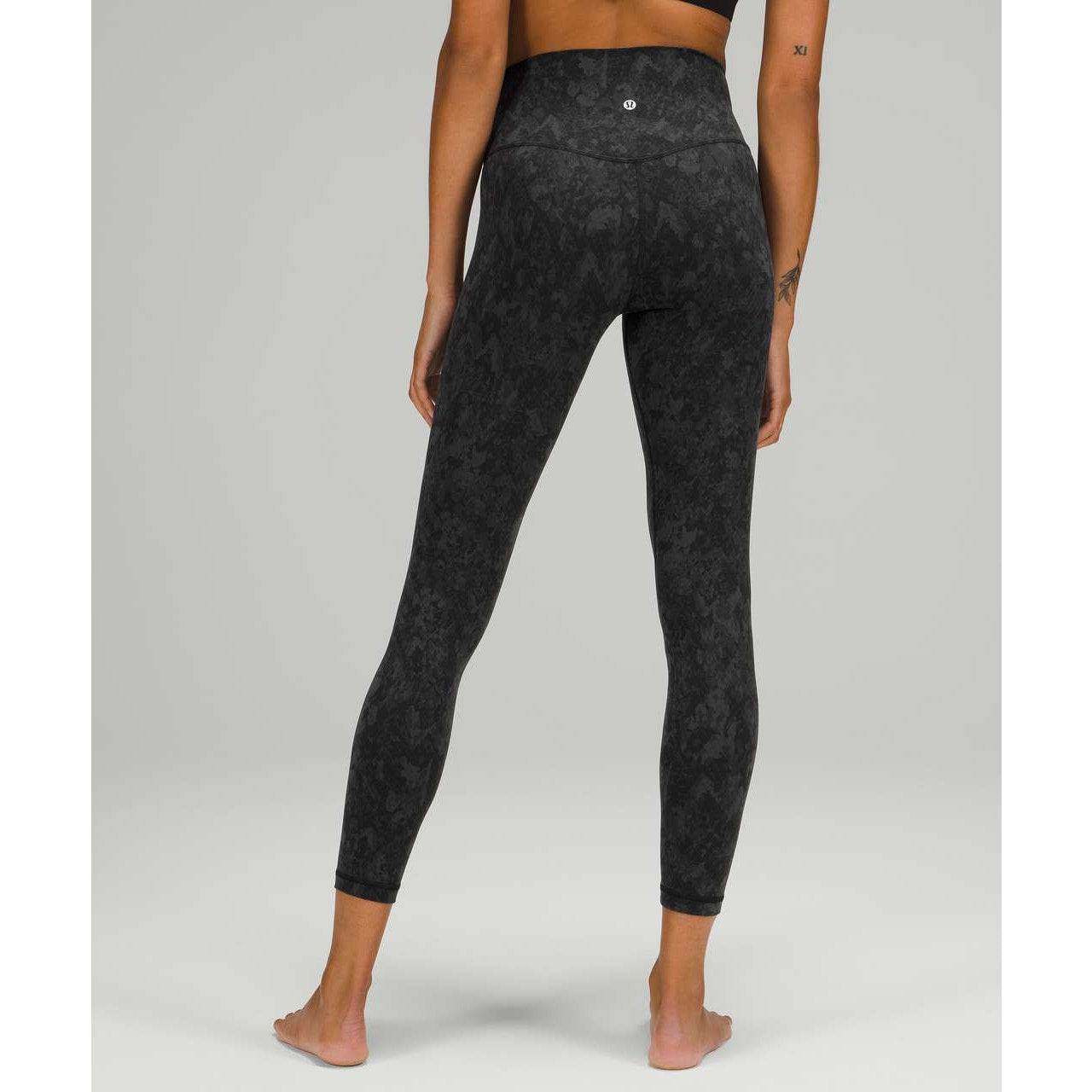 Lululemon Align High Rise Leggings 25" Hideaway Camo Deep Coal Multi Gray 16