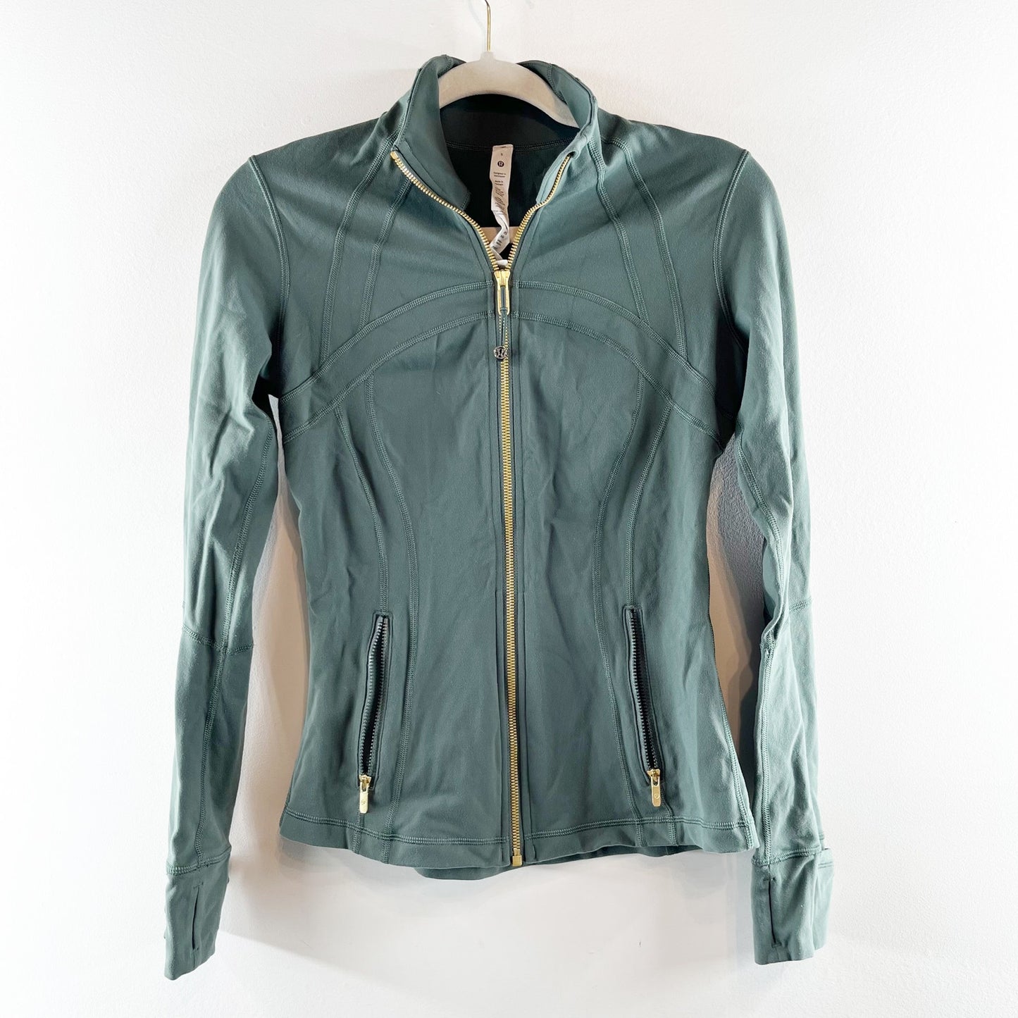Lululemon Define Full Zip Jacket Luon Dark Forest Green Gold 6