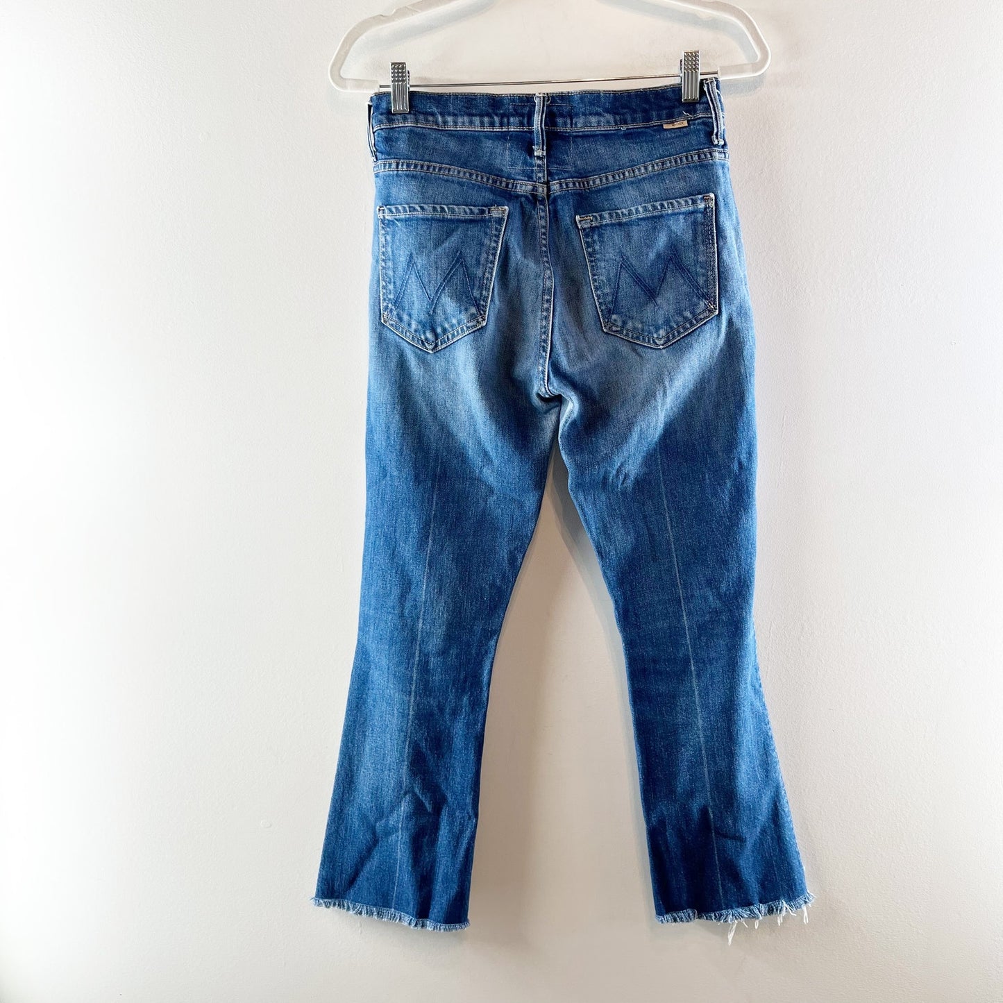 Mother The Insider Crop Step Fray Hem Mid Rise Jeans Blue Bad Reputation 28