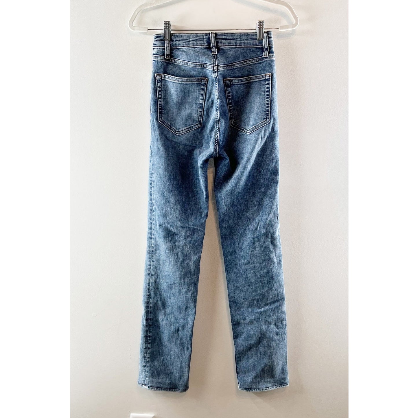 FRAME The Pencil High Waisted Straight Leg Ankle Jeans Blue 26