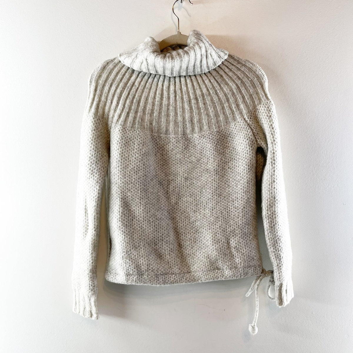 Madewell Snowbound Drawstring Turtleneck Pullover Sweater Gray XS