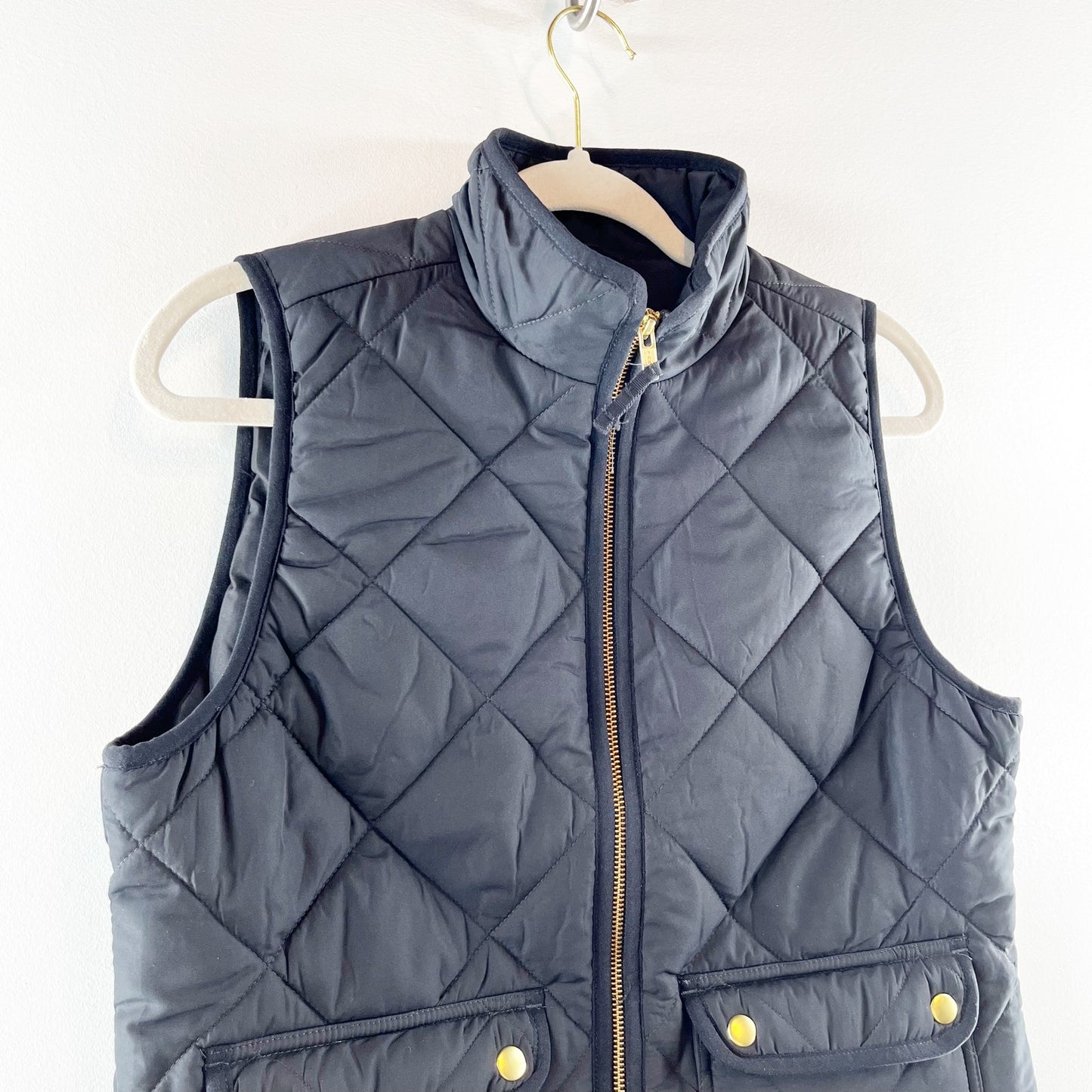 j. Crew Quilted Full Zip Puffer Vest Black Small