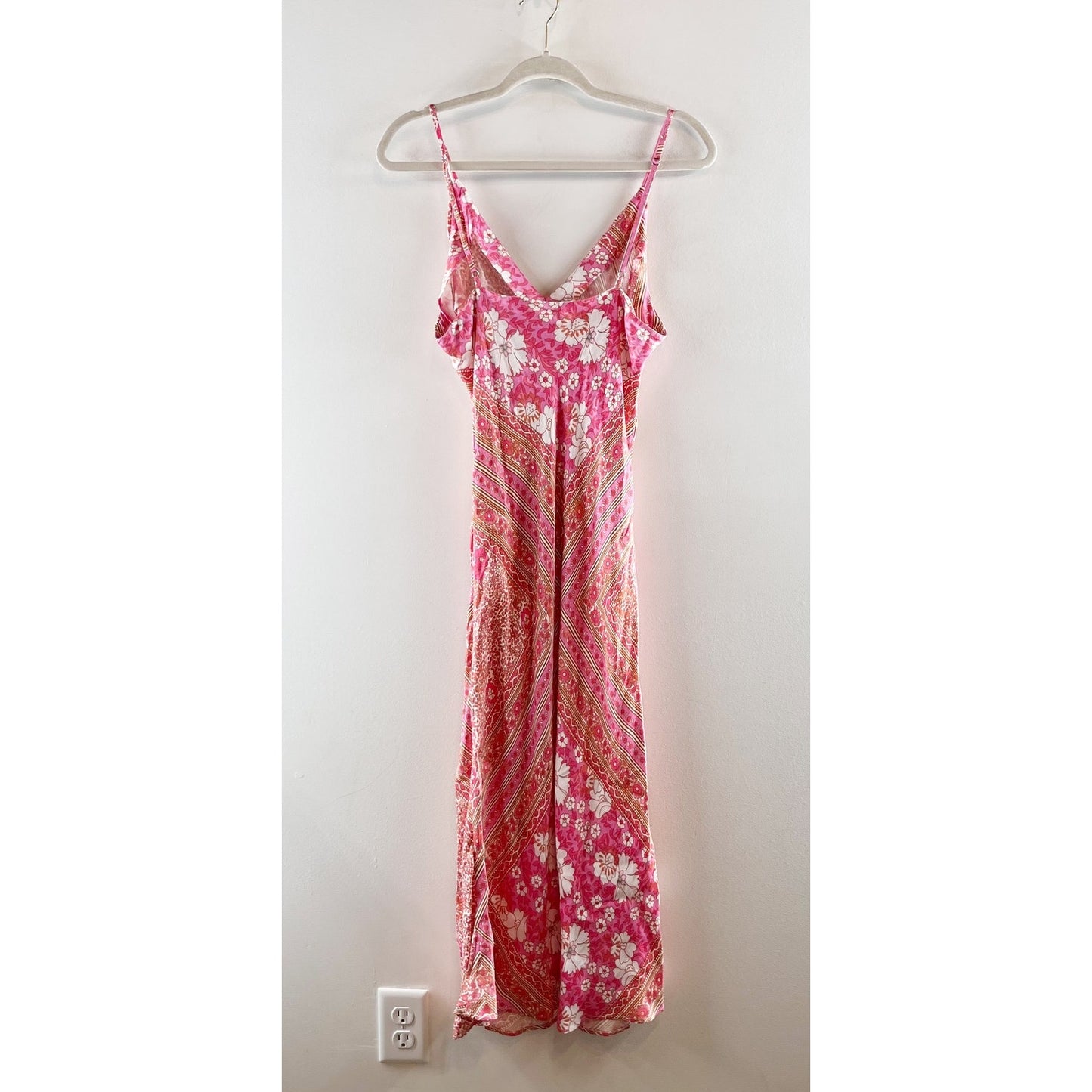 Jen's Pirate Booty Fairytale Skinny Dip Midi Satin Slip Dress Begonia Pink Large