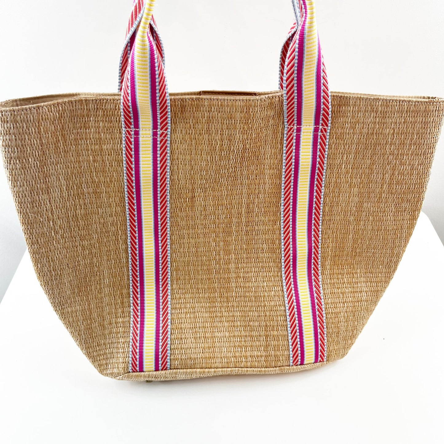 The Drop Tracy Large Tote Beach Bag Tan Pink