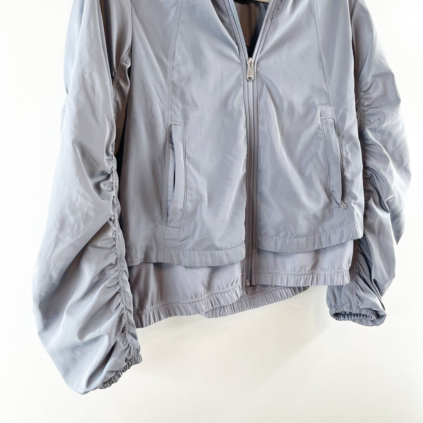 Athleta Wayfarer Bomber Full Zip Jacket Coastline Blue Small