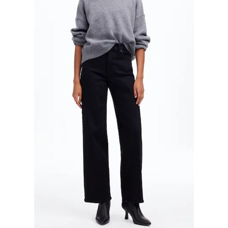 Madewell The Perfect Vintage High Rise Wide Leg Jeans Black 27