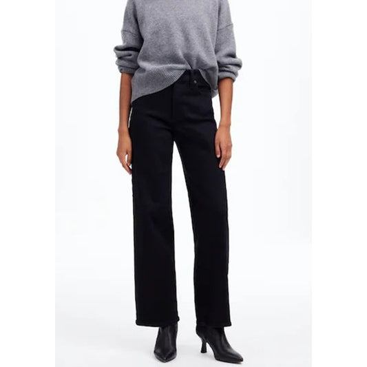 Madewell The Perfect Vintage High Rise Wide Leg Jeans Black 27