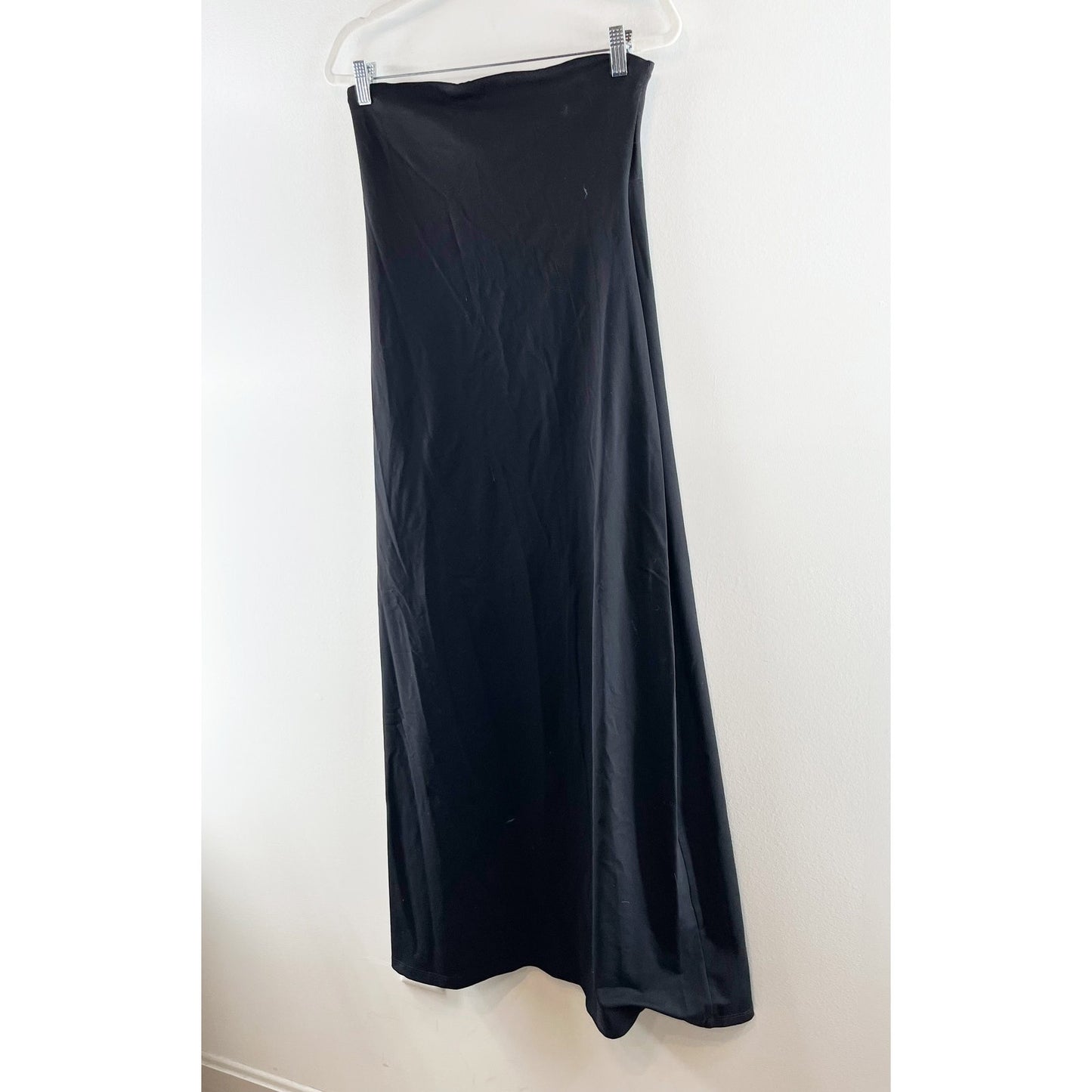 Susana Monaco Strapless Tube Double Lined A Line Maxi Dress Black Large