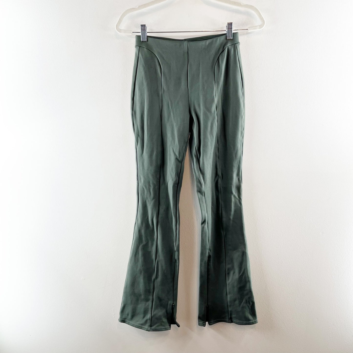 Alo Yoga Softsculpt High-Waisted Zip It Flare Legging Pants Cactus Green Small