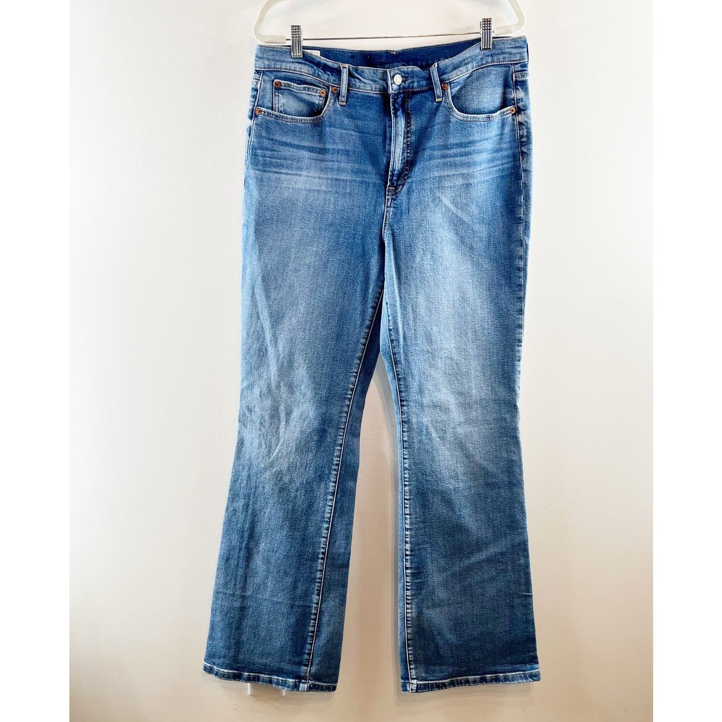 GAP High Rise Flare Bell Bottom Jeans Denim Blue 16 Tall