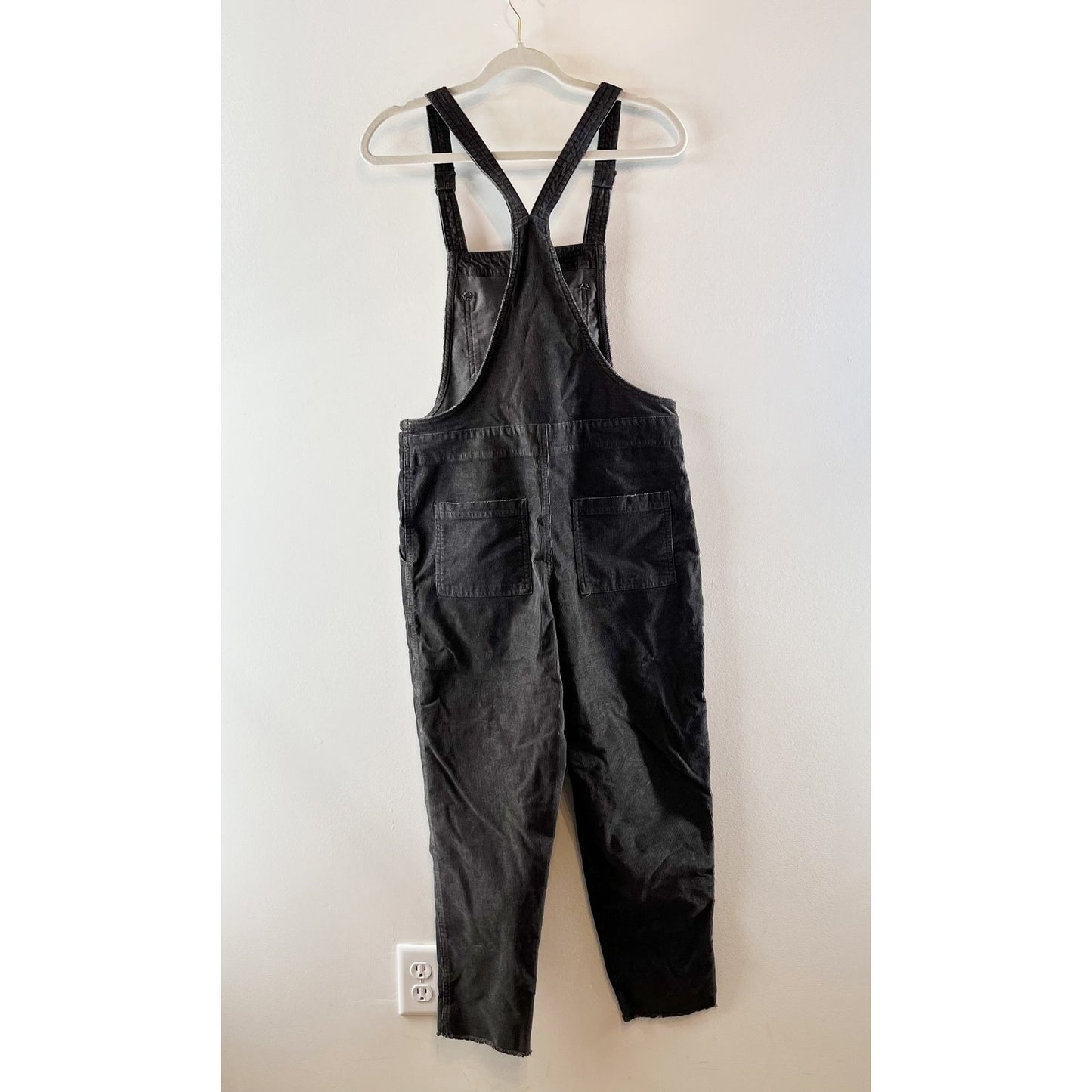 Aerie Work and Play Corduroy Bib Overalls Charcoal Gray XS