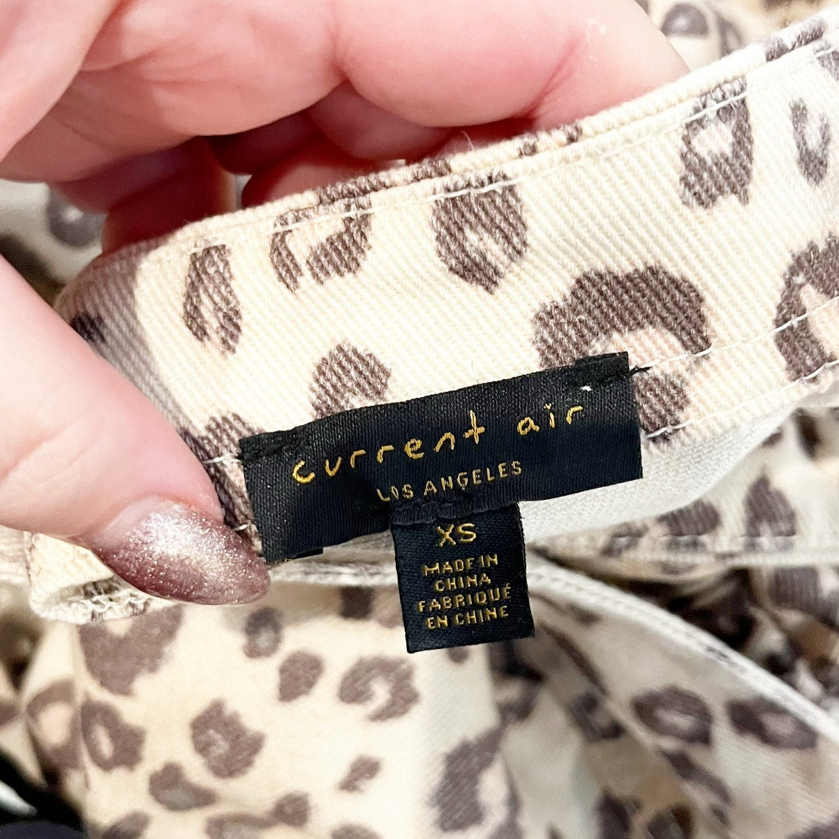 Anthropologie Current Air Sweetheart Neckline Piper Utility Jumpsuit Leopard Tan