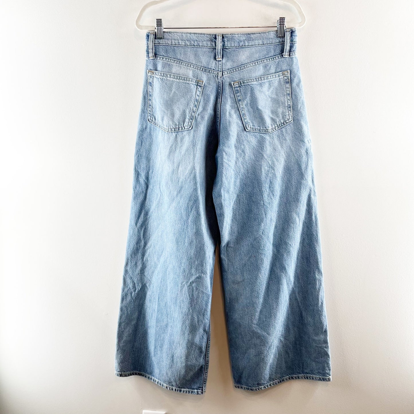 GAP Baggy Mid Rise Wide Leg Jeans Light Indigo Blue 4