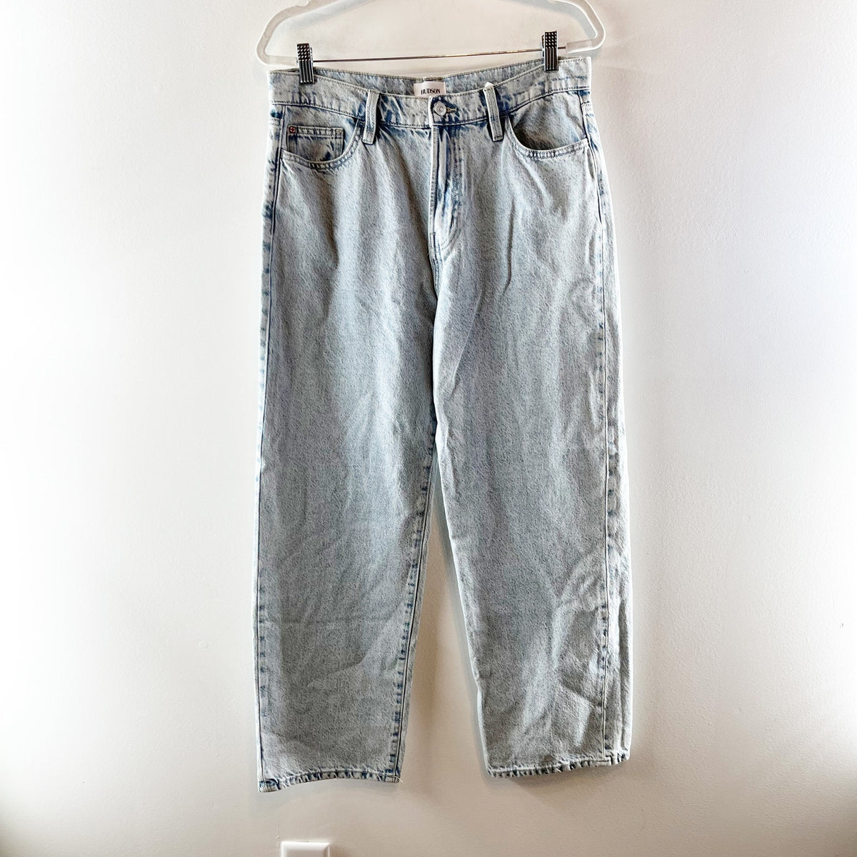Hudson Noa High Rise Straight Leg Ankle Jeans Denim Brenda Light Wash 31