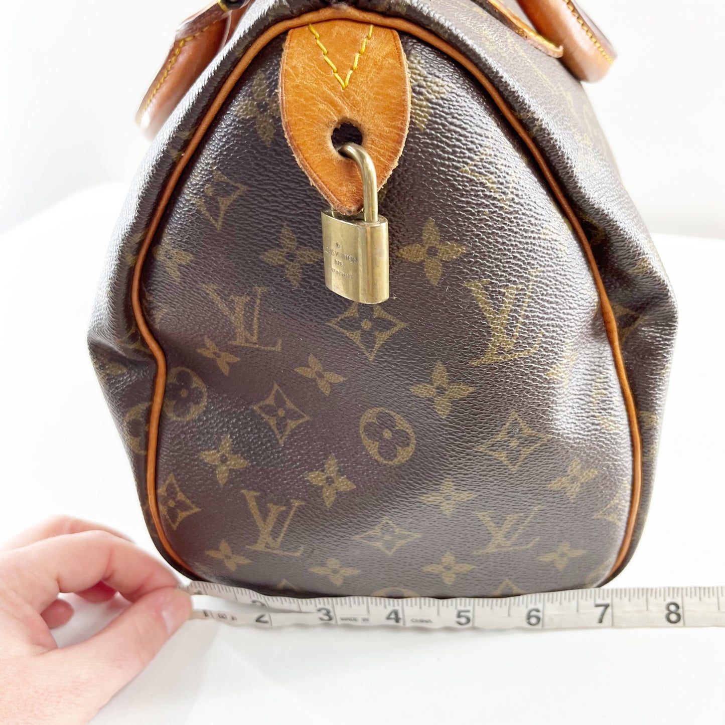 Louis Vuitton Vintage Speedy 30 Top Handle Canvas Monogram LV Bag Purse Brown