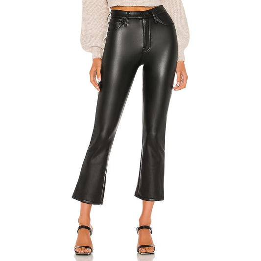 Mother The Insider High Waisted Ankle Bootcut Faux Leather Pants Faux Show 26