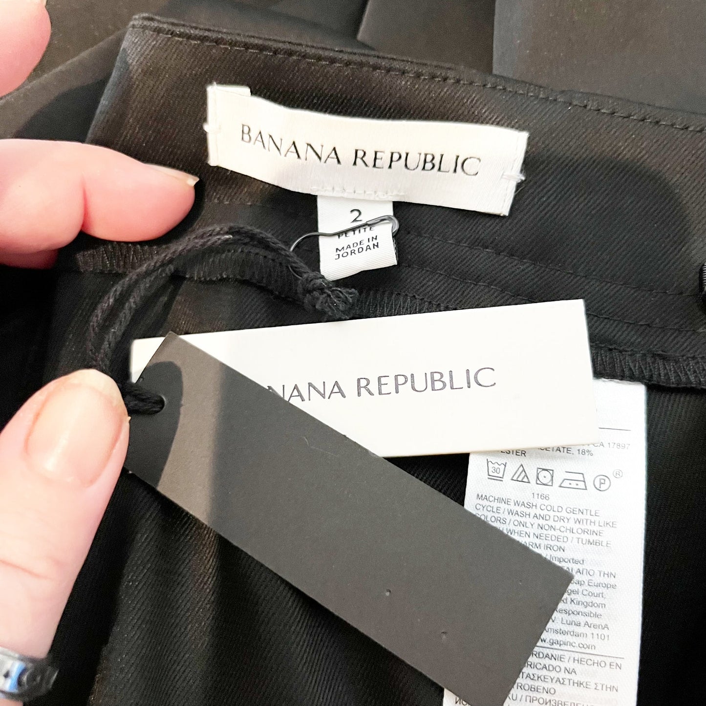 Banana Republic Mid-Rise Kick-Flare Satin Ankle Trouser Pants Black Petite 2