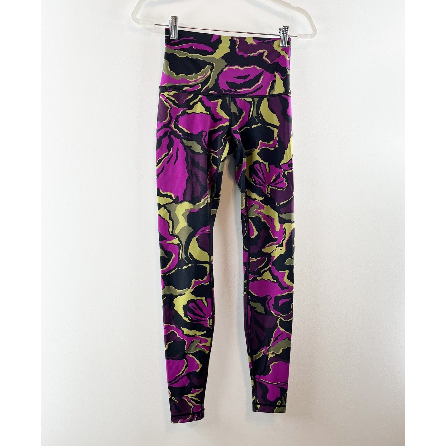 Lululemon Wunder Under High Rise Leggings Boom Bloom Chartreuse Green Aurora 6