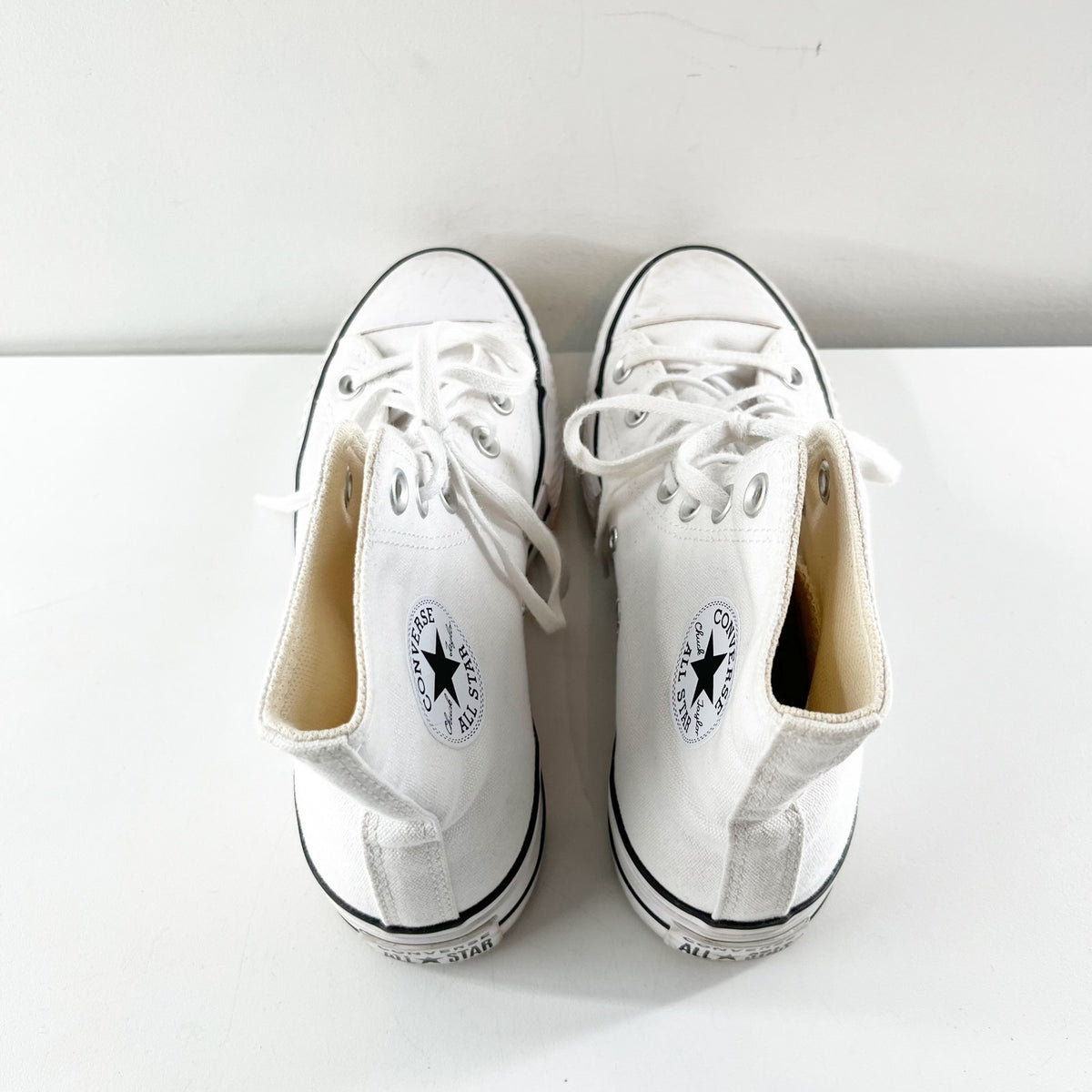 Converse Chuck Taylor High Top Lace Up Platform Sneakers White 6