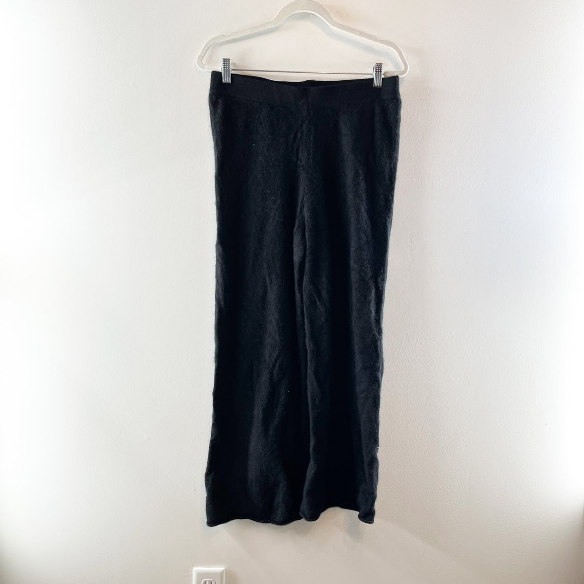 The Cashmere Project Pull on 100% Cashmere Flare Pants Black Large