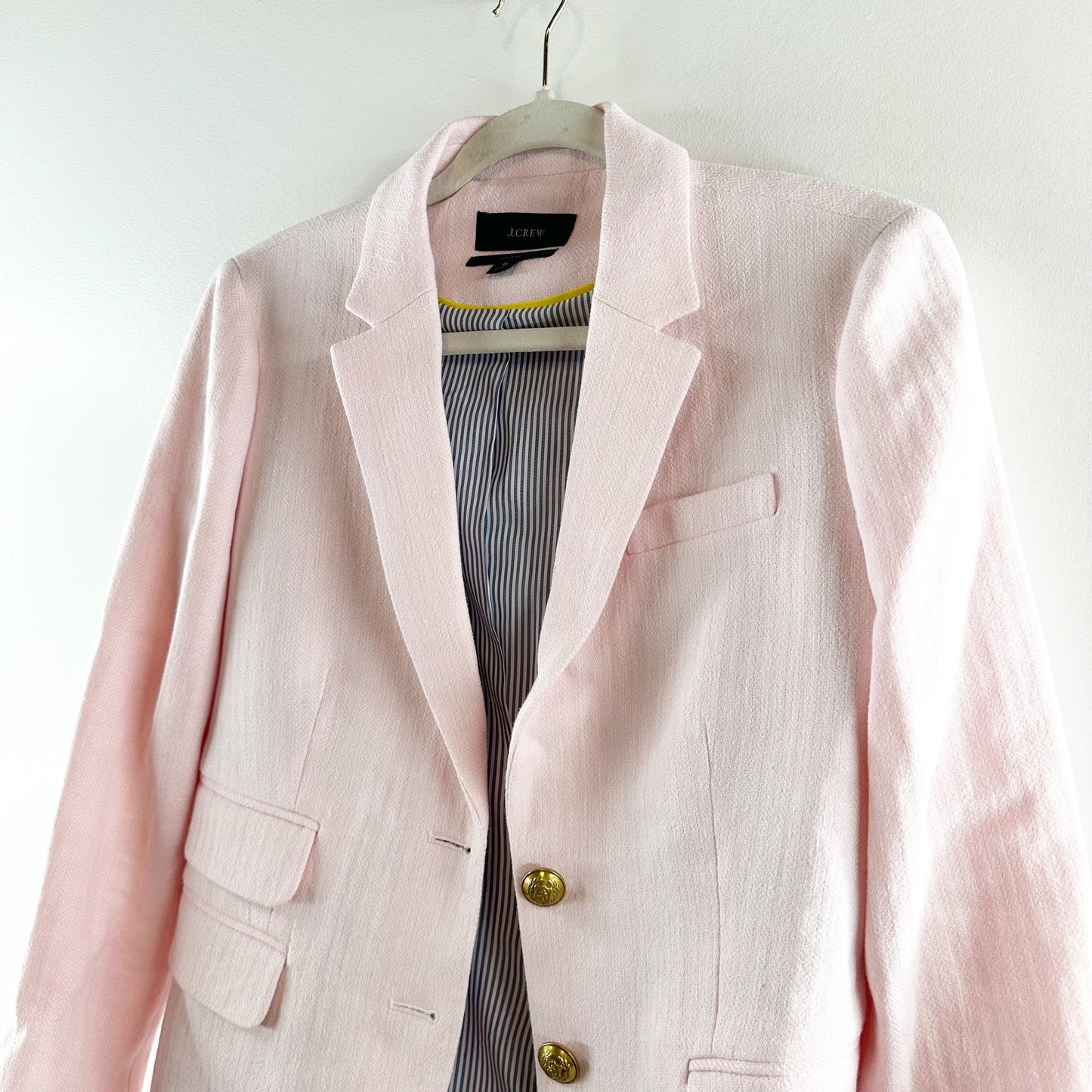 J. Crew Dalton Blazer Jacket in Italian Cotton-Linen Blush Pink 6