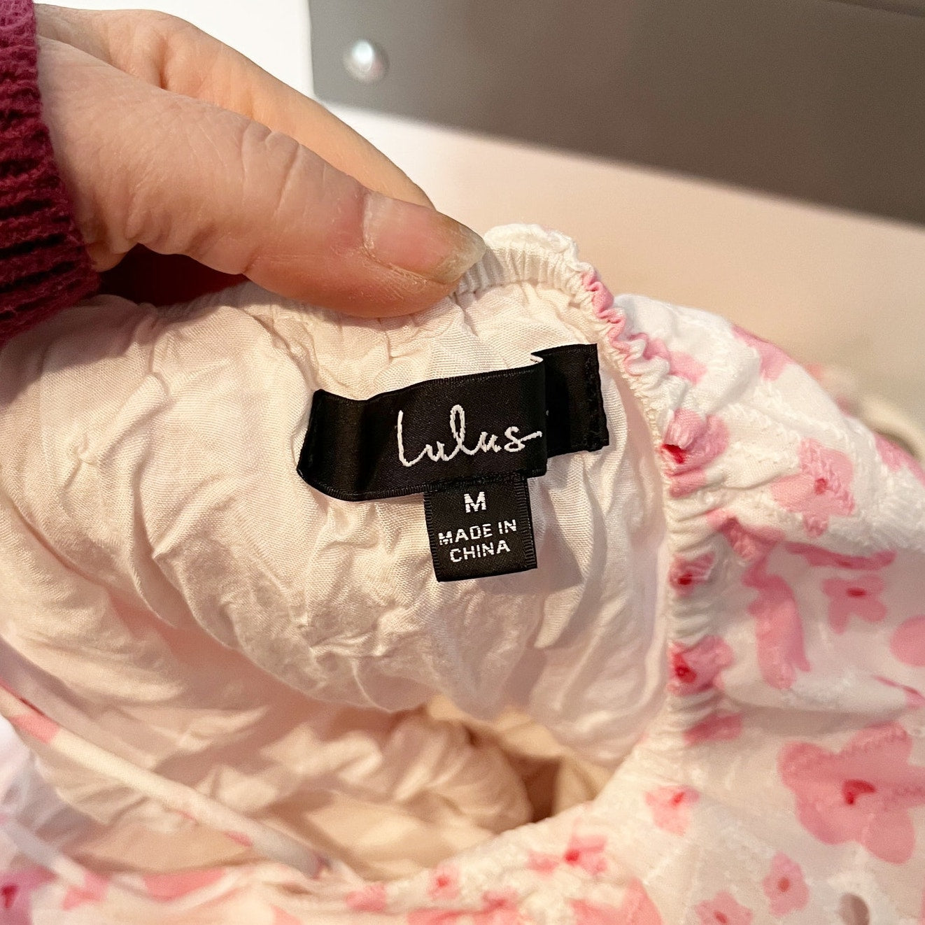 Lulus Just Dainty White Floral Print Lace-Up Backless Mini Dress Pink Medium