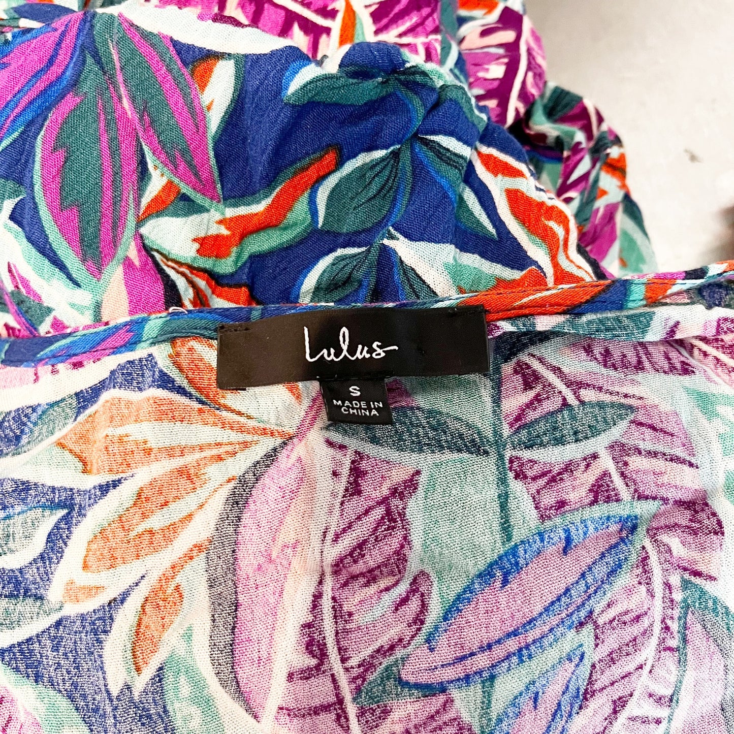 Lulus Hypnotized Kimono Sleeve Printed Romper One Piece Teal Pink Small