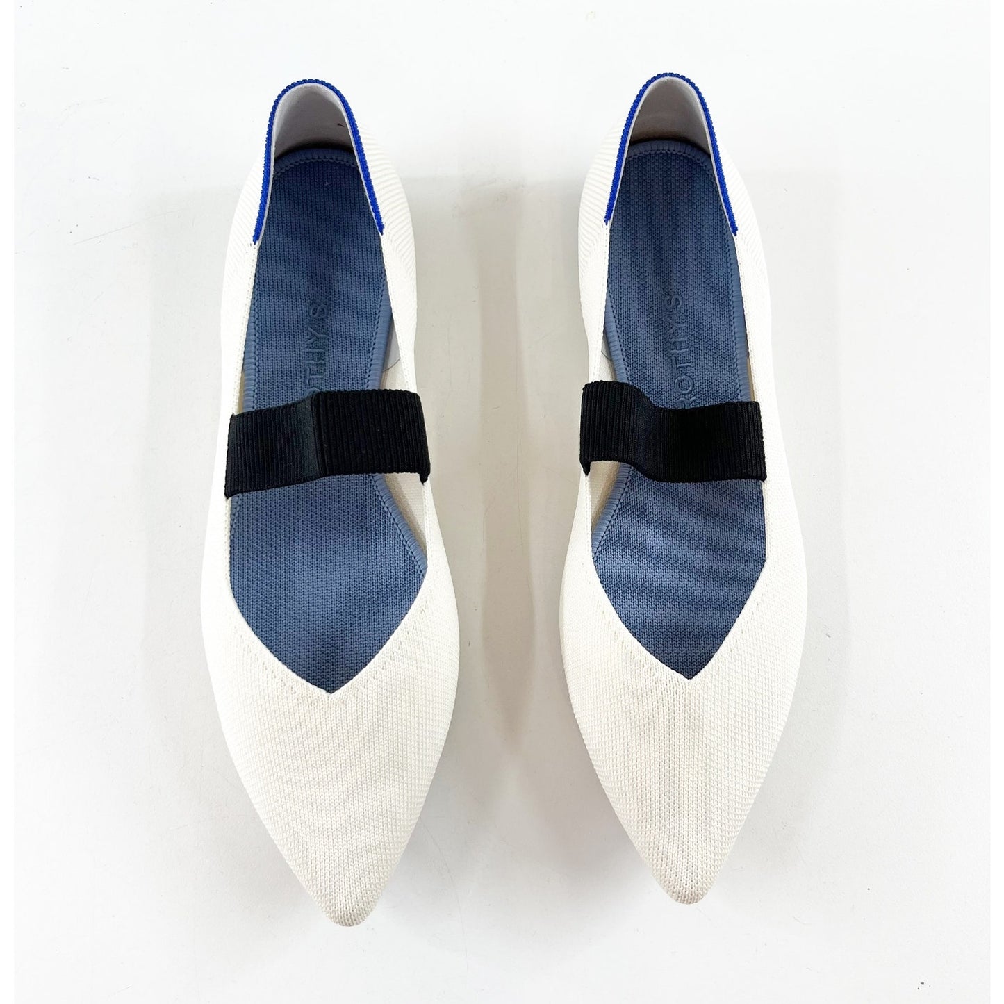 Rothy's The Point Mary Jane Ballet Flats in Love Bird Cream White 9.5