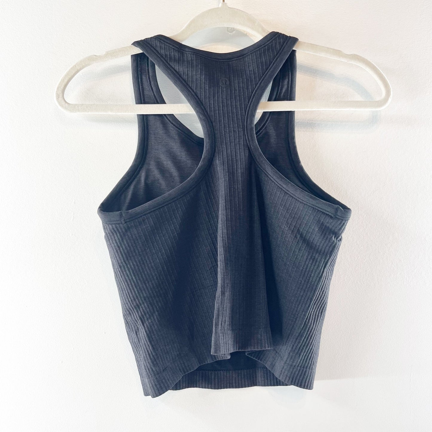 Lululemon Ebb To Street Ribbed Racerback Crop Tank Top Black 6