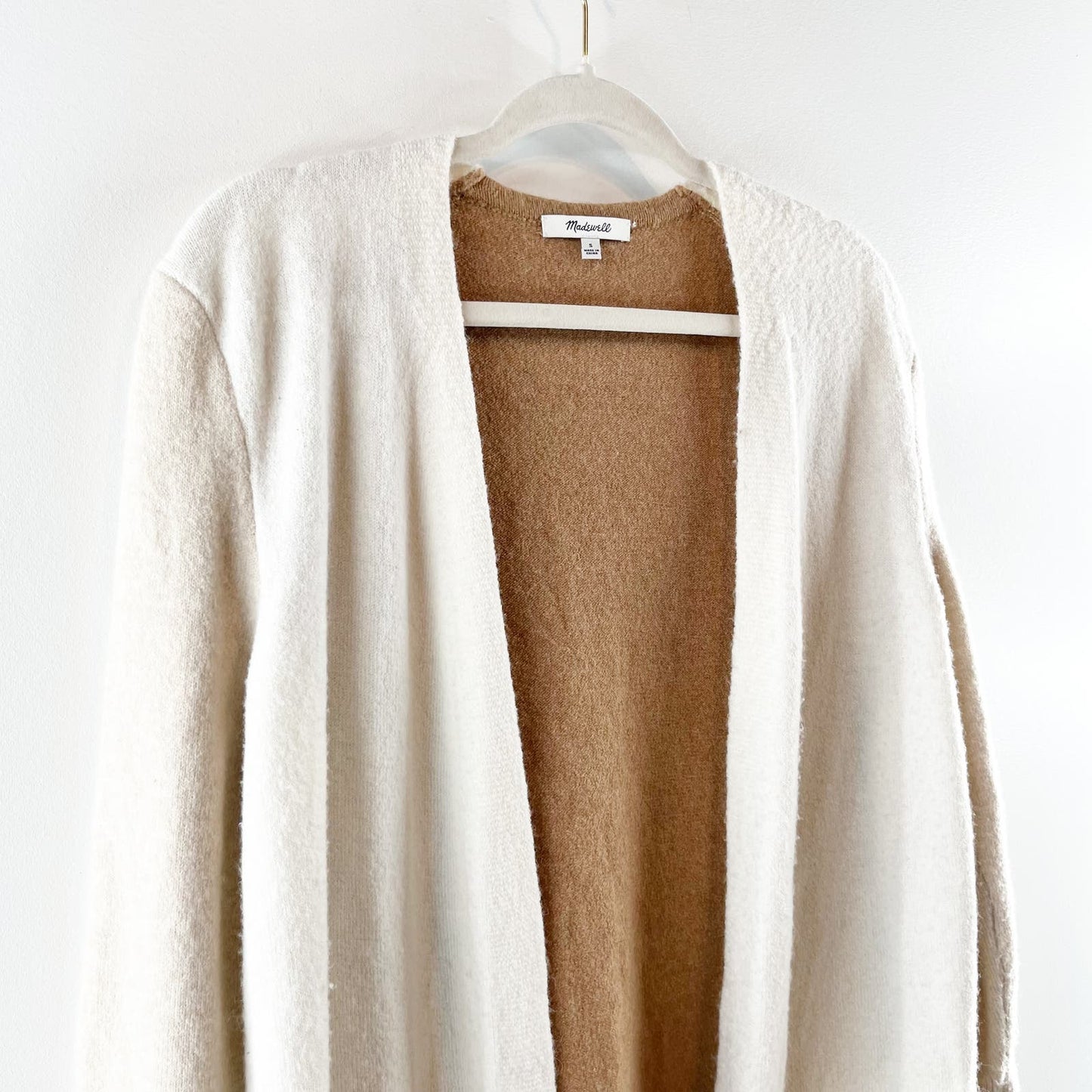 Madewell Kent Colorblock Cardigan Duster Sweater Heather Timber Small