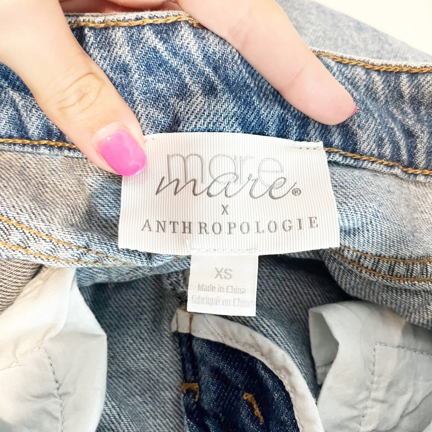 Mare Mare x Anthropologie Denim Flounce Midi Skirt Blue XS
