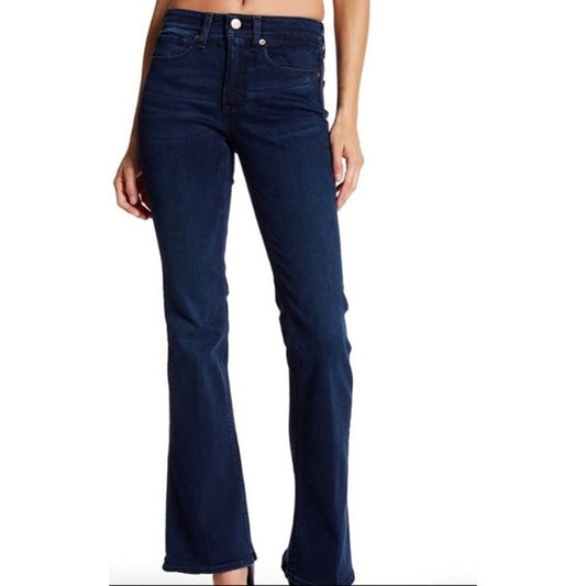 Spanx High Rise 5 Pocket Flare Jeans Dark Wash Blue 28 / 6
