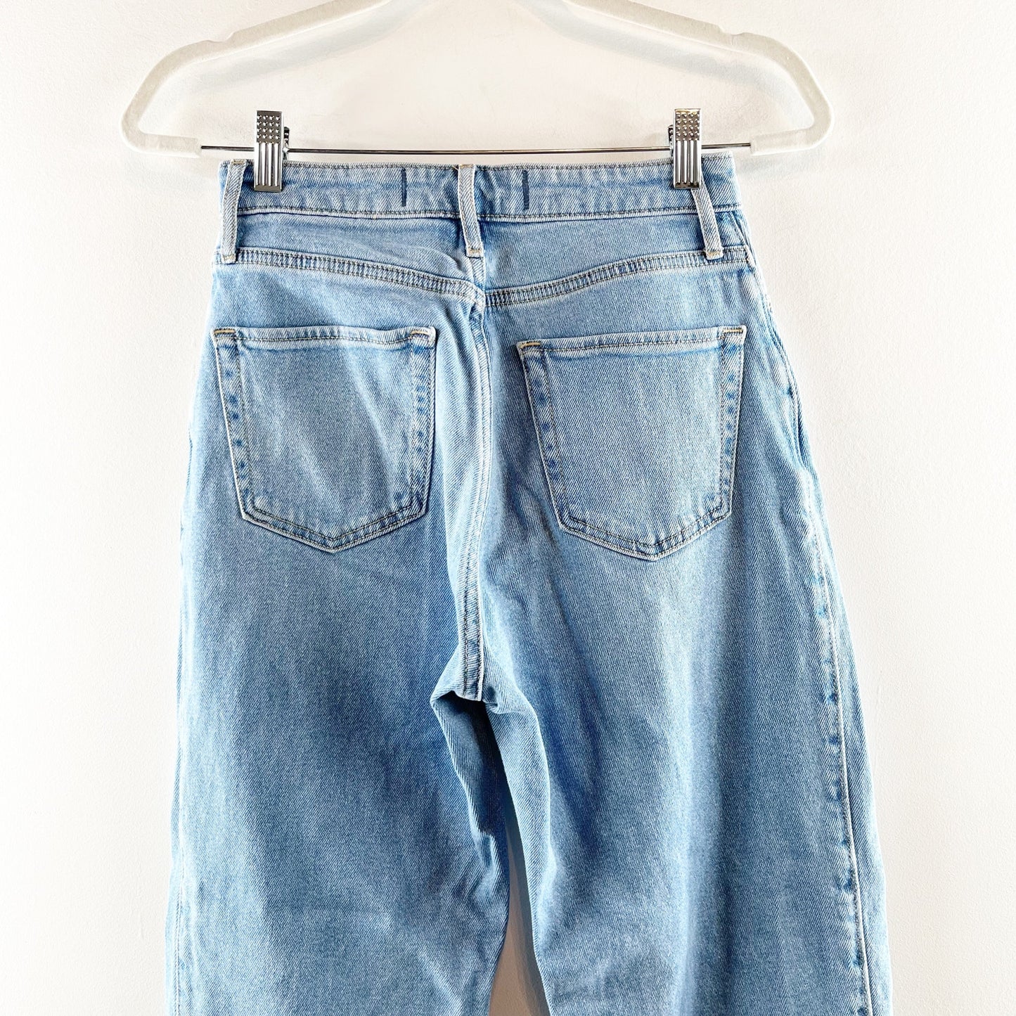 Hollister Ultra High Rise Dad Jeans Slit Hem Blue 26 / 2