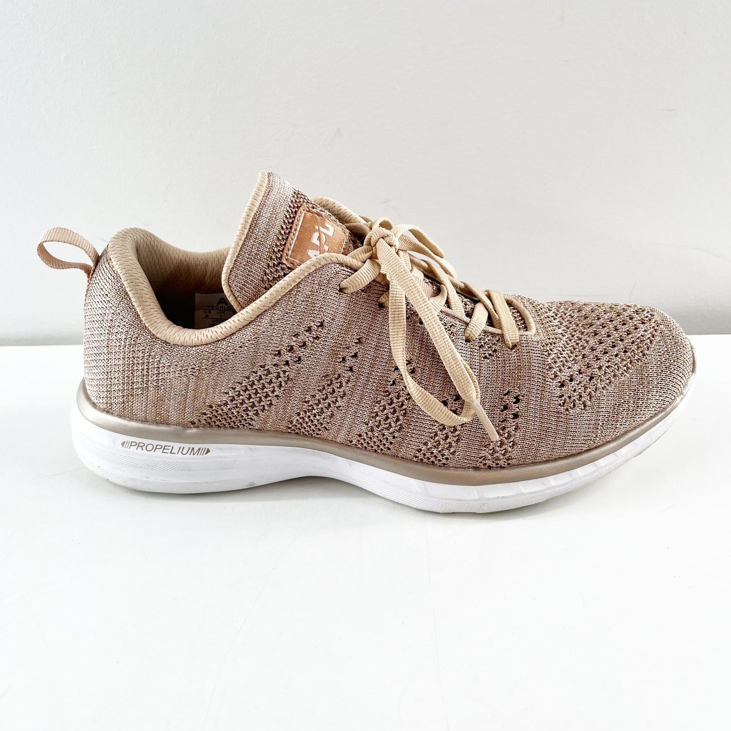 APL Techloom Pro Lace Up Knit Sneakers Rose Gold Pink 8