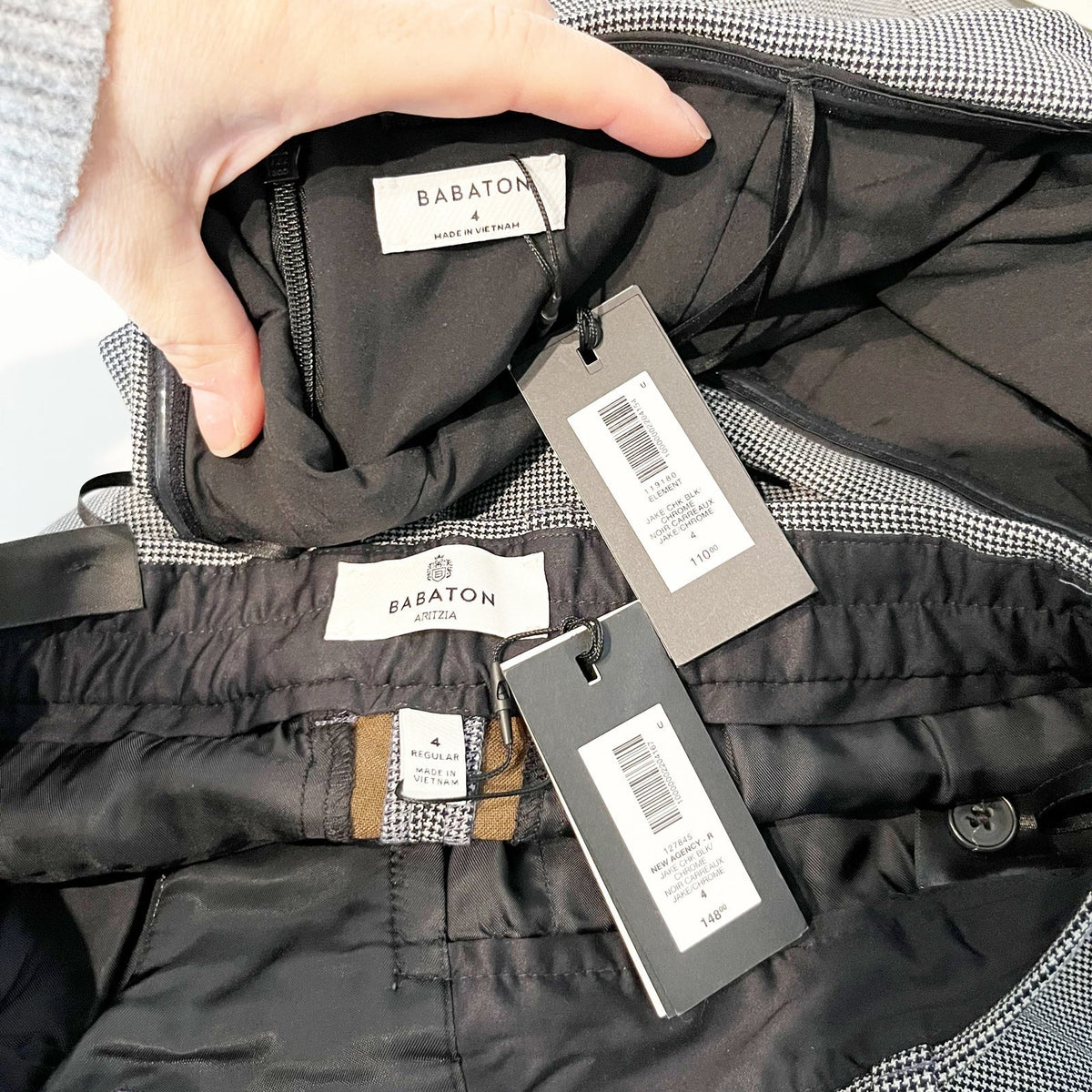 Babaton Aritzia Element Tube Top and Agency Trouser Pants Set Jake Chk Blk 4
