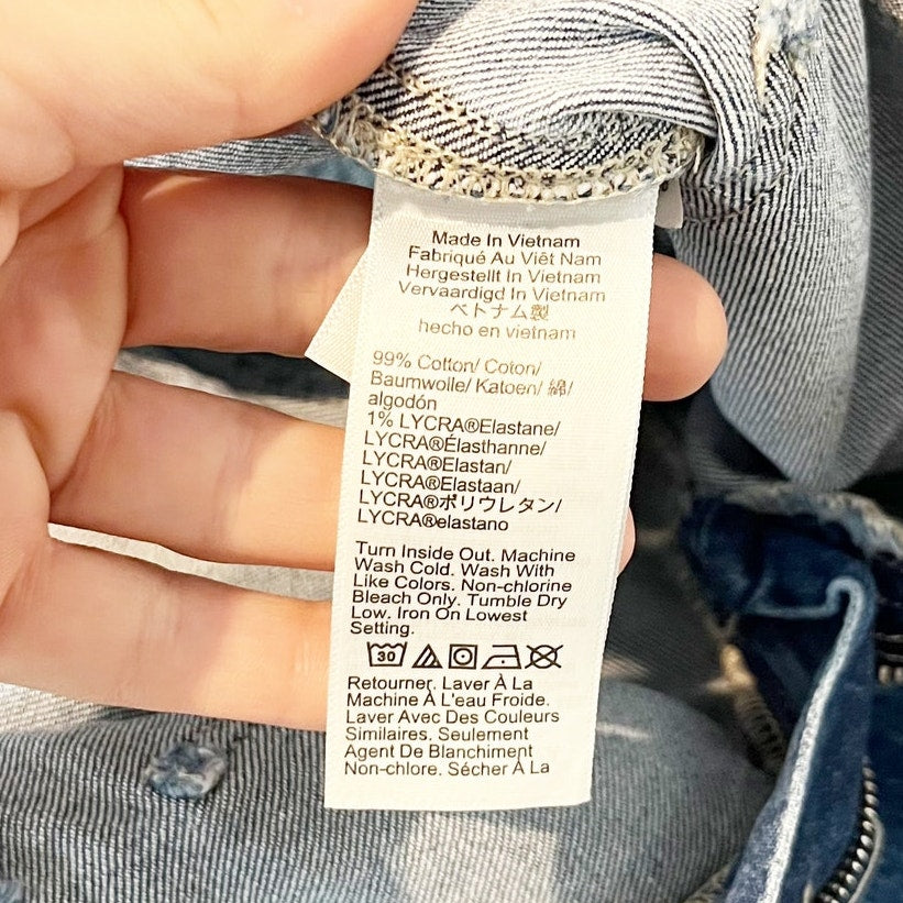 J. Crew Full Length High Rise Wide Leg Patch Pocket Jeans Blue 32 / 14