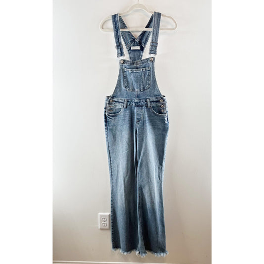 Happily Grey Sleeveless Straight Leg Medium Wash Denim Overall Jumpsuit Blue 26
