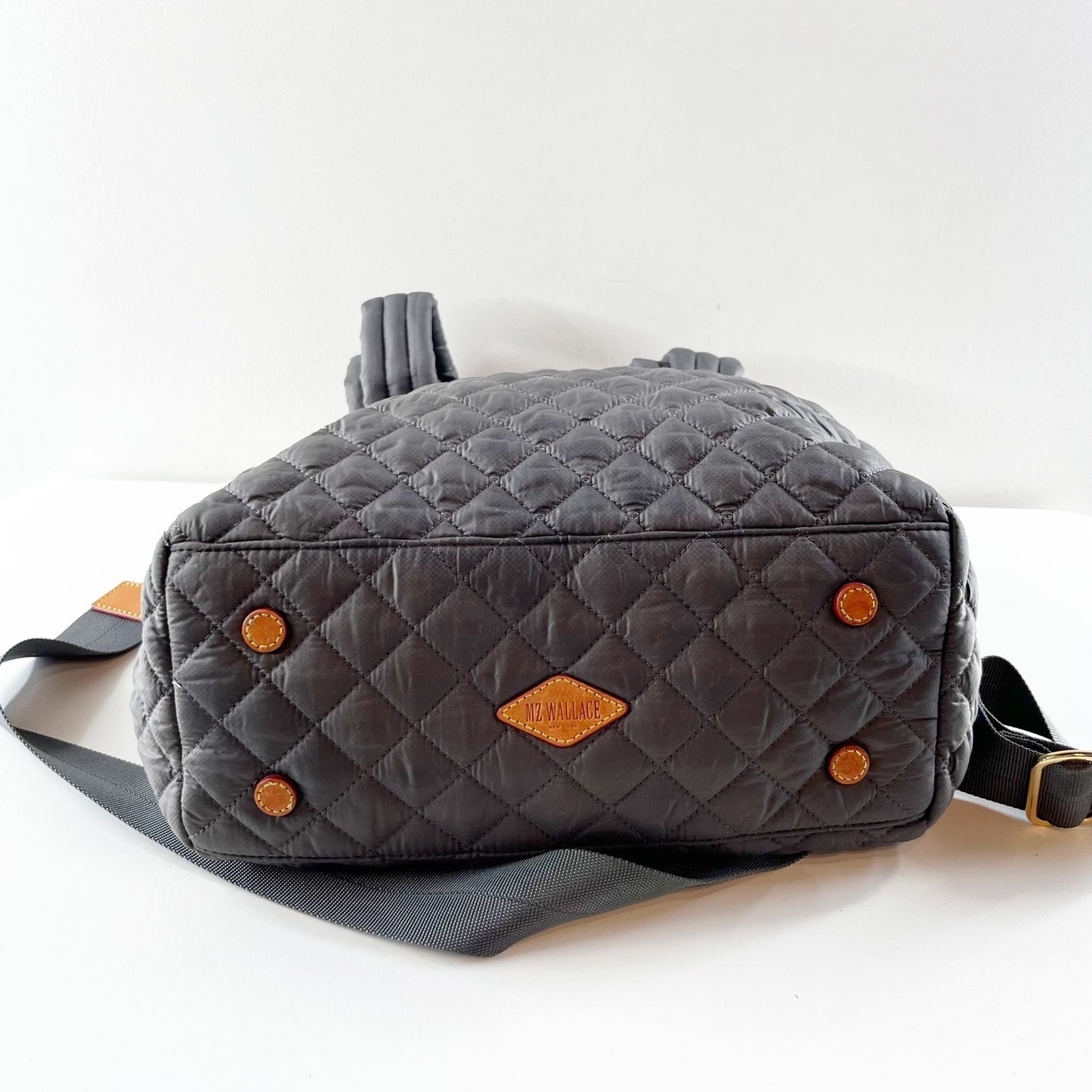 MZ Wallace Sutton Deluxe Quilted Tote Bag Purse Gray