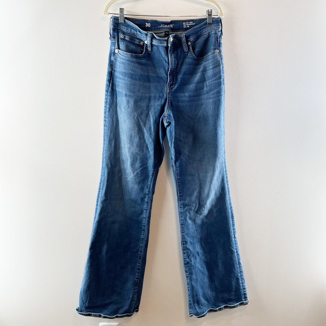 J. Crew High Rise Bootcut Jeans Stretch Denim Blue Wash 30