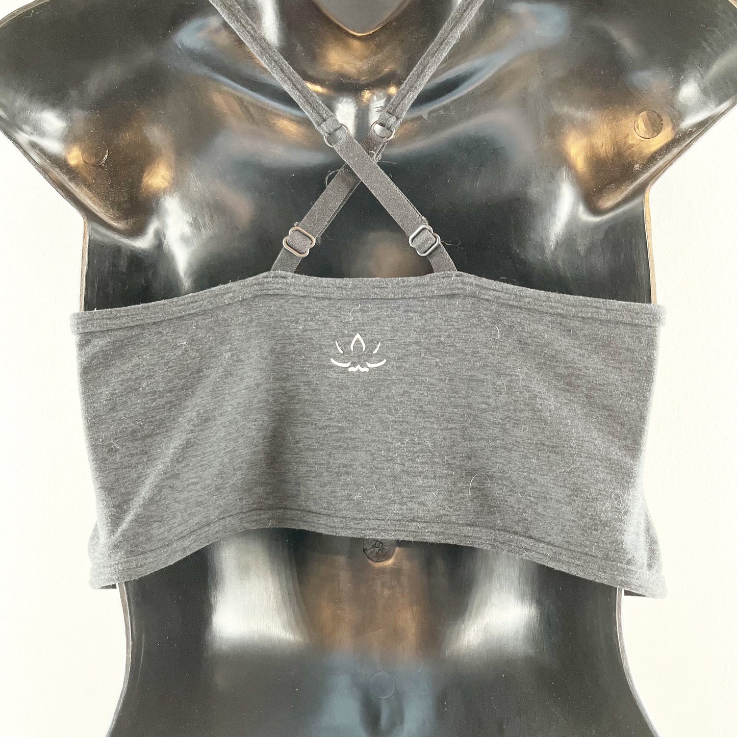 Beyond Yoga Spacedye Blocked At Your Leisure Colorblock Crossover Bra Gray Large