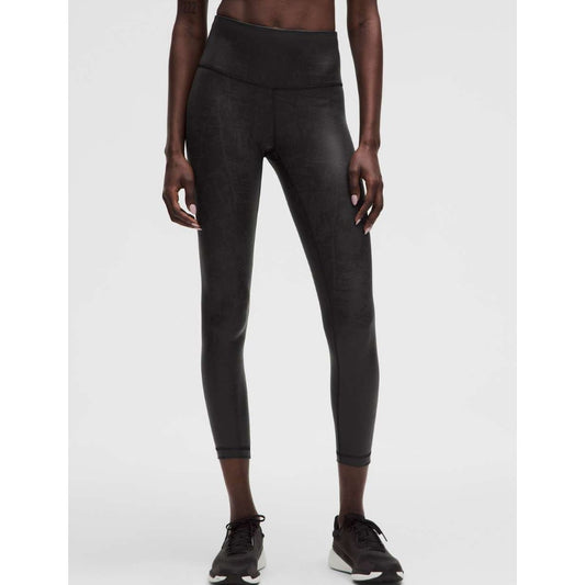 Lululemon Wunder Train High-Rise Tight Leggings 25" Matte Foil Shine Black 2