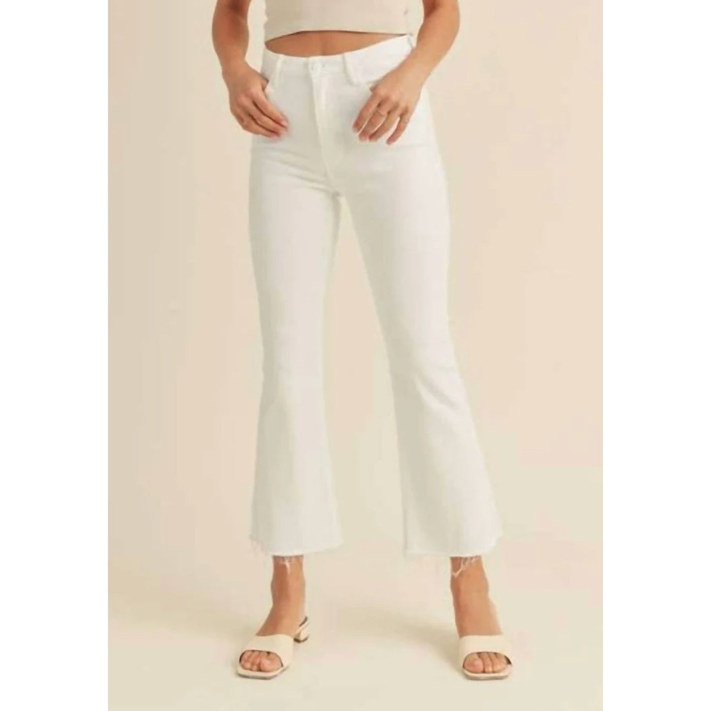 Just Black High Rise Cropped Bootcut Jeans White 27