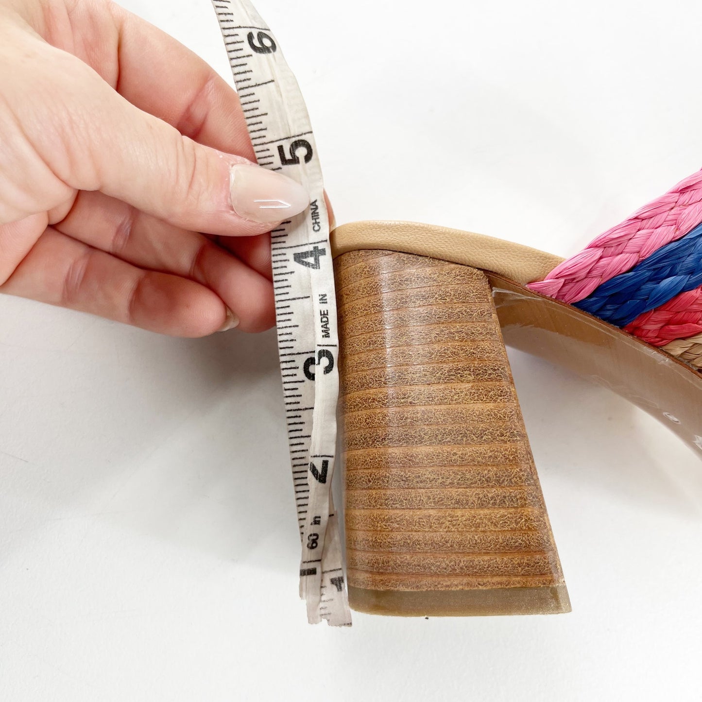 Alice + Olivia Leeda Raffia Rainbow Slip On Block Heel Sandals Rainbow 8