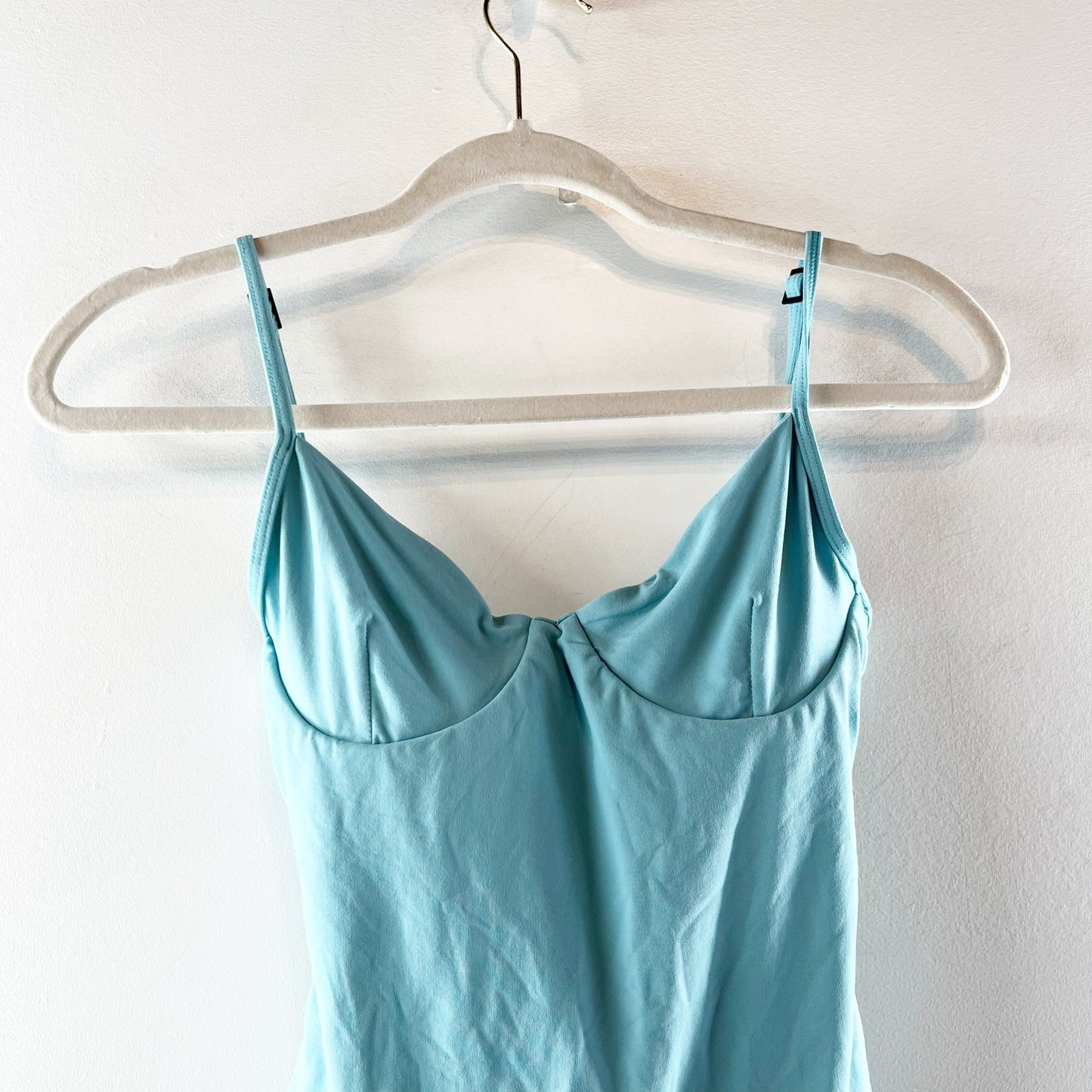 Bond-Eye Alana High Cut Open Back One Piece Swimsuit Blue Aqua XS/S