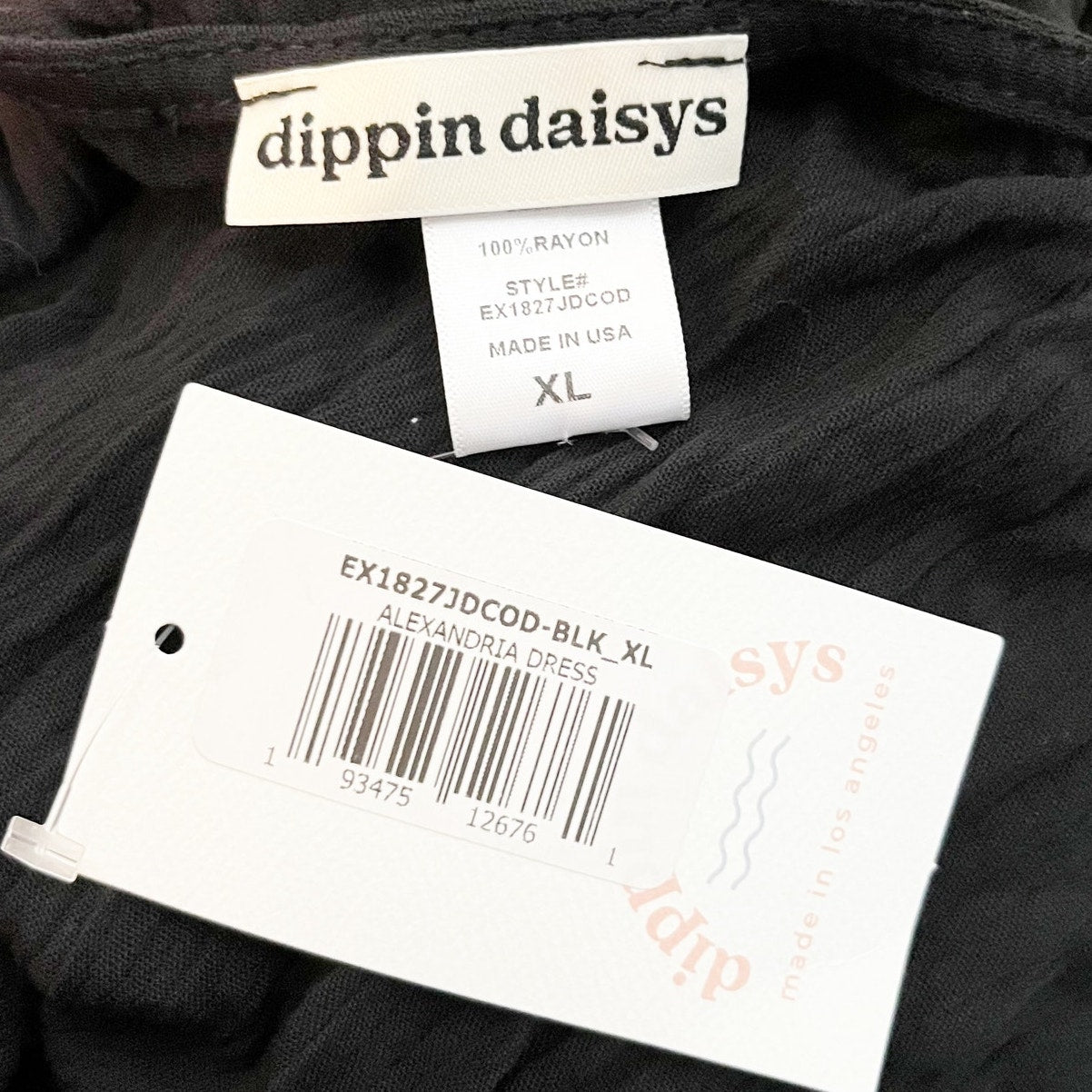 Dippin' Daisy's Alexandria Plunging V-Neck Slit Cover-Up Midi Dress Black XL