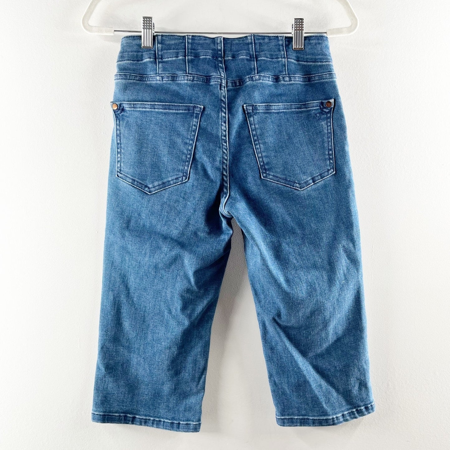 Pilcro High Rise Straight Leg Denim Regular Fit Capri Jeans Blue Wash 27