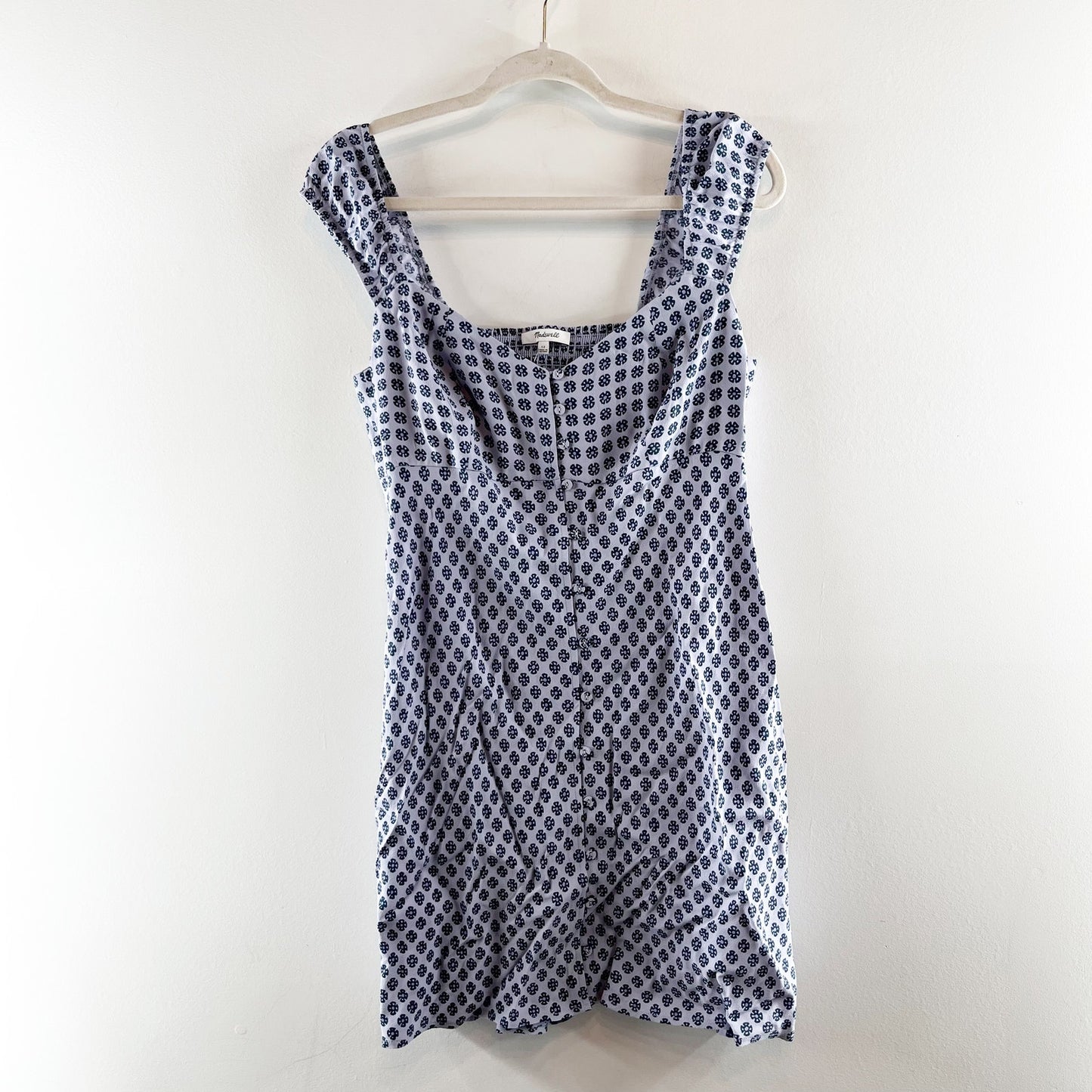 Madewell Cap Sleeve Button Up Mini Dress Washed Lavender Purple 12